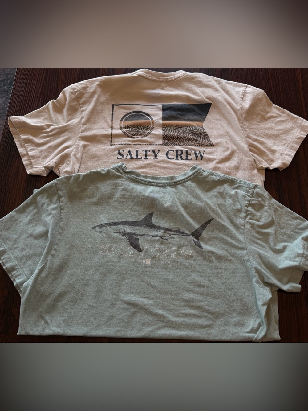 Size M Set of Two Salty Crew Short-Sleev Graphic Tees